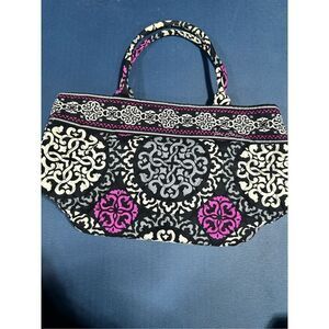 Vera Bradley Canterbury Magenta Satchel Handbag Black Gray Magenta